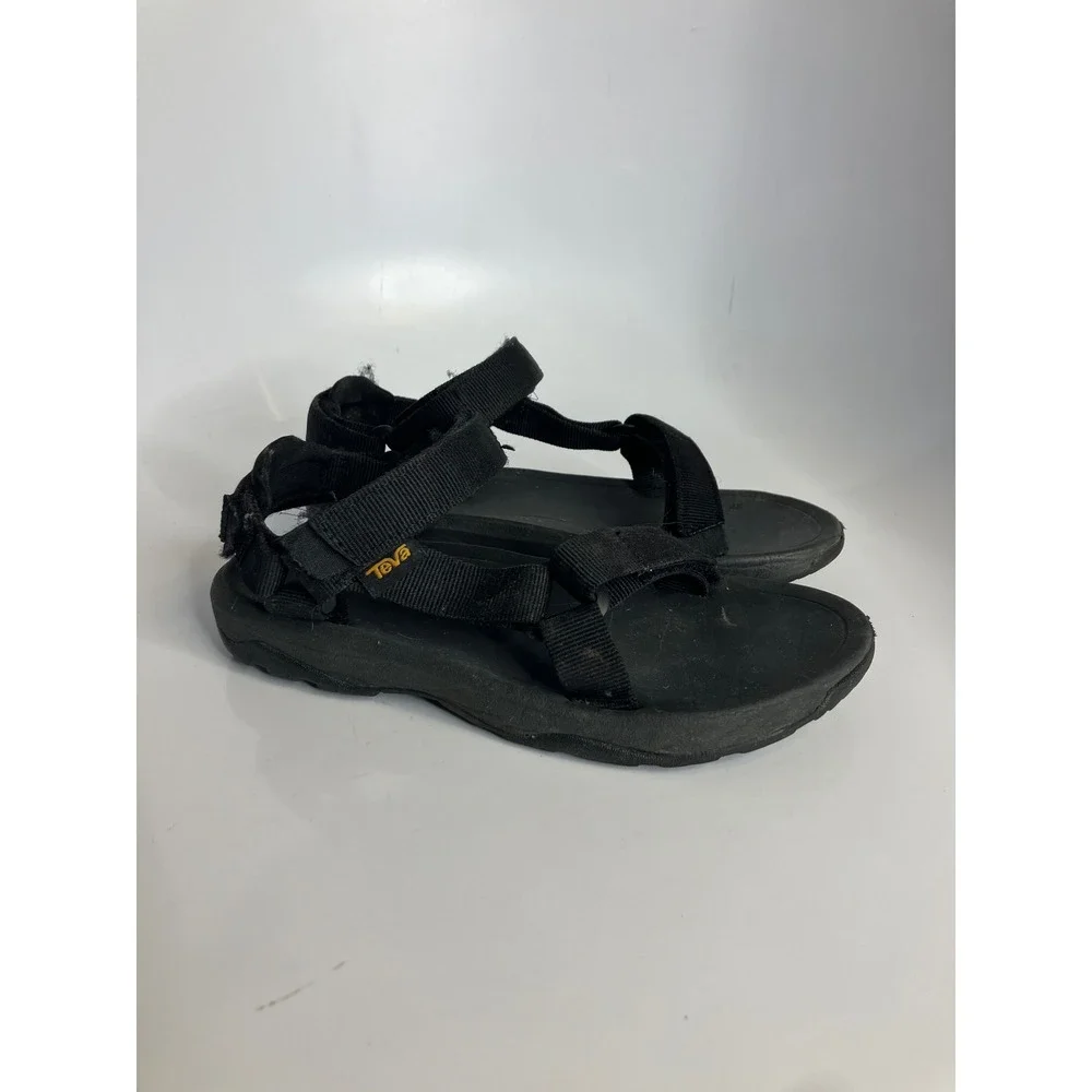 Teva sandals all black fully adjustable big kids size 2 casual hiking waterproof